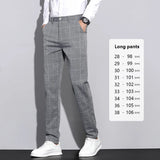 Men’s High-Quality Plaid & Stripe Trousers – Business Formal Suit Pants, Ankle & Full Length Straight Slacks