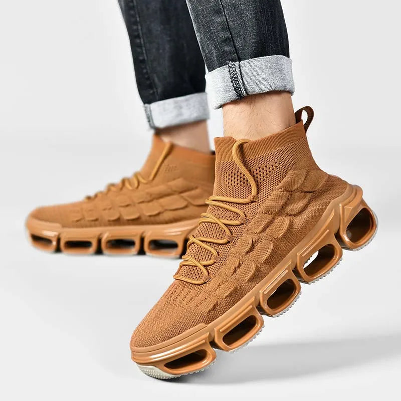Herren Luxus-Sneaker – Atmungsaktive Hohlsohlen-Fashion-Trainer, Leichte Freizeit-Laufschuhe