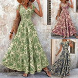 Women’s Vintage Floral Print Maxi Dress