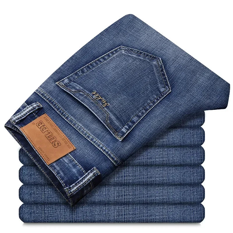 Men’s Slim Elastic Fashion Jeans | Stretch Business Denim Vaqueros Hombre