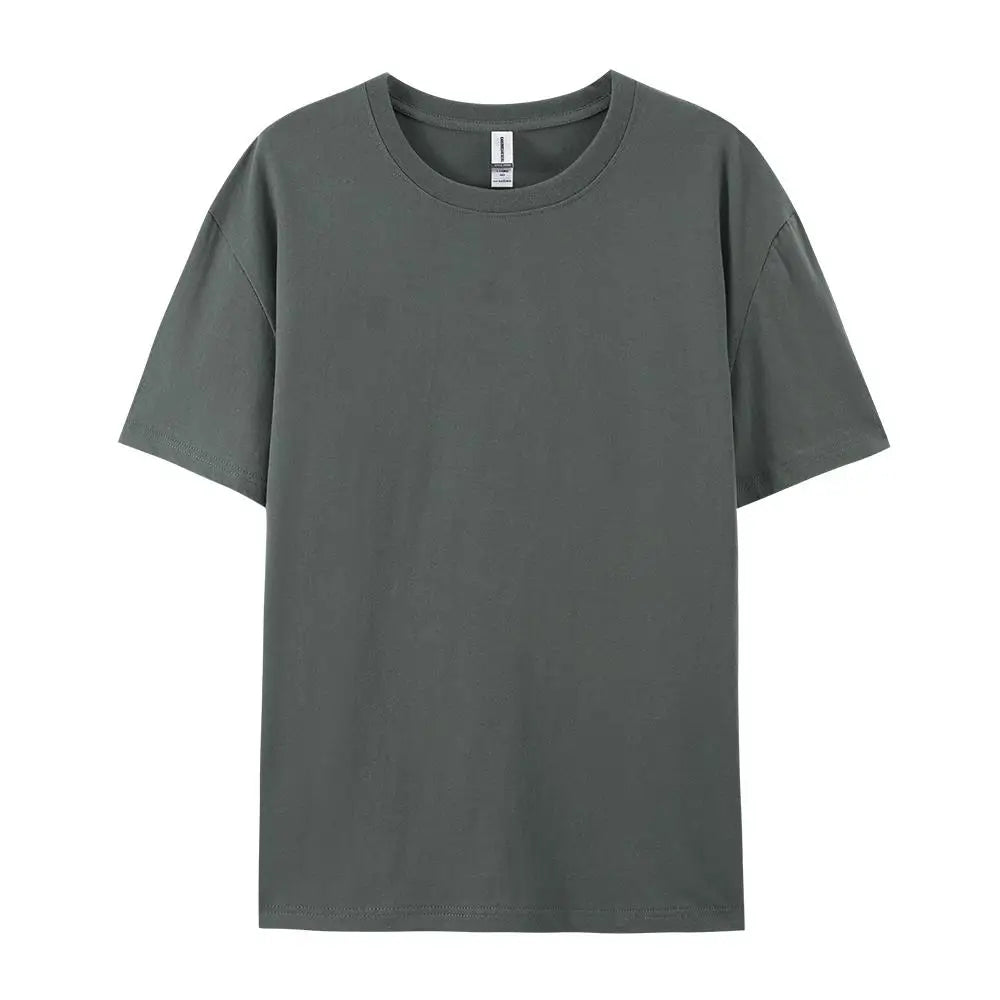 Damen Essential Solid T-Shirt: Relaxed Fit Premium-Baumwoll-Kurzarm-Oberteil