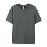 Damen Essential Solid T-Shirt: Relaxed Fit Premium-Baumwoll-Kurzarm-Oberteil