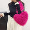 The Cupid’s Cloud: Premium Faux Mongolian Fur Heart Bag – Luxury Shaggy Heart-Shaped Shoulder Purse