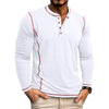 Men's Cotton Long Sleeve Henley Shirt – Casual Button Neck T-Shirt