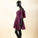 African Off-Shoulder Mini Dress High-Waist Ankara Party Dress For Women