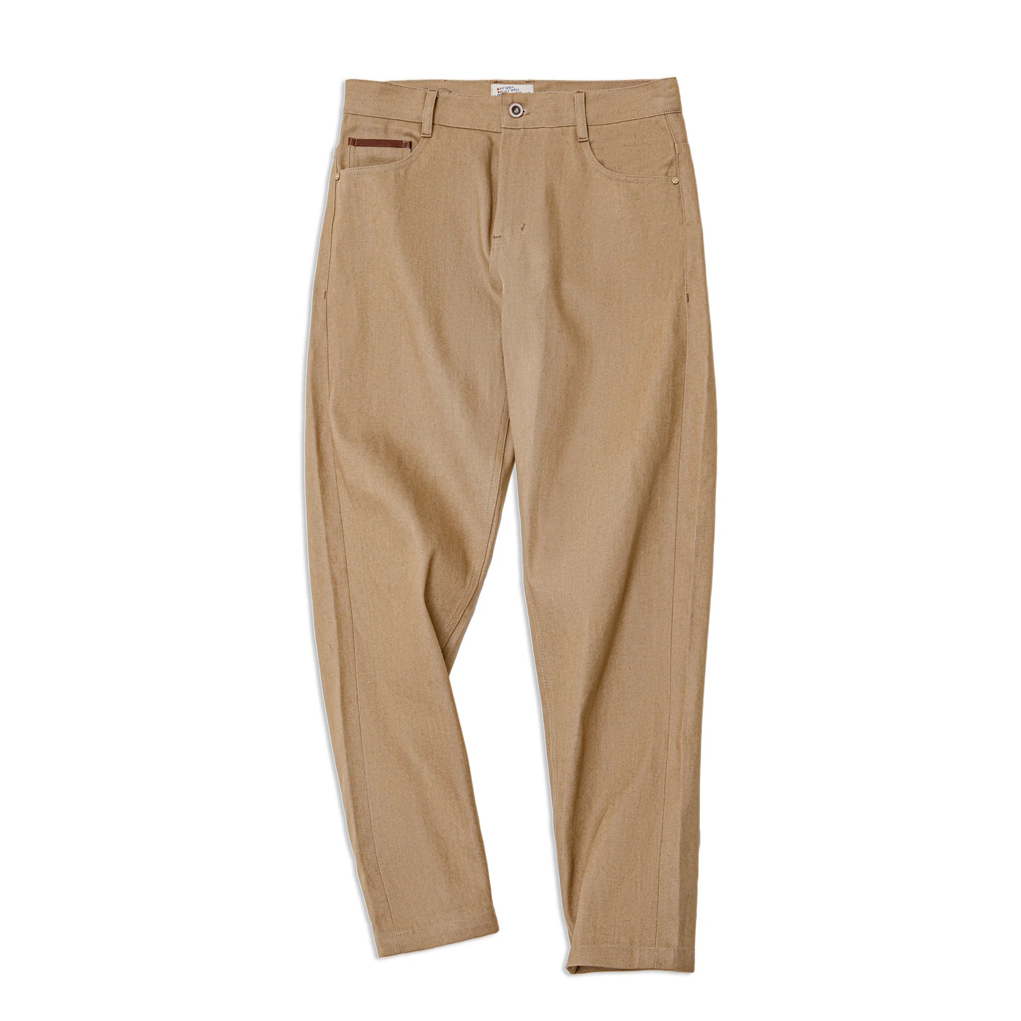 Men’s 11.7oz Khaki Raw Jeans – Redline Selvedge Denim, Amekaji Straight Leg Pants
