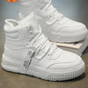 Herren Weiße Wasserdichte Schnee-Sneaker – Warme, Plüschgefütterte Winterschuhe, Rutschfest & Abriebfest für Outdoor und Freizeit