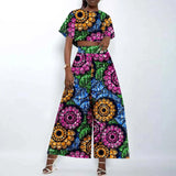 Afrikanisches zweiteiliges Ankara-Outfit für Damen | Crop Top und weite Hose