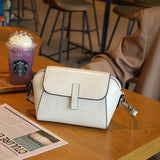 Oil Wax Cowhide Genuine Leather Crossbody | Fashionable Small Shell Bag