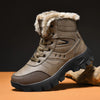 Herren Winterstiefel: Braun & Schwarz Wasserdichte Schneestiefel, Warmes Plüschfutter Rutschfeste Outdoor-Wanderschuhe