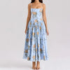 Geblümtes Midi-Sommerkleid – Elegantes Spaghettiträger-Kleid mit fließendem Schnitt