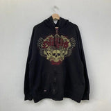 Herren Y2K Goth Kapuzenpullover mit Reißverschluss – Gothic Muster Grafik Sweatshirt – Harajuku Hip Hop Streetwear