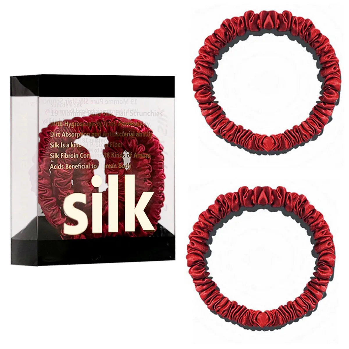 Das „Seidenfaden“-Slim-Set: Premium Skinny Scrunchies aus 100 % Maulbeerseide