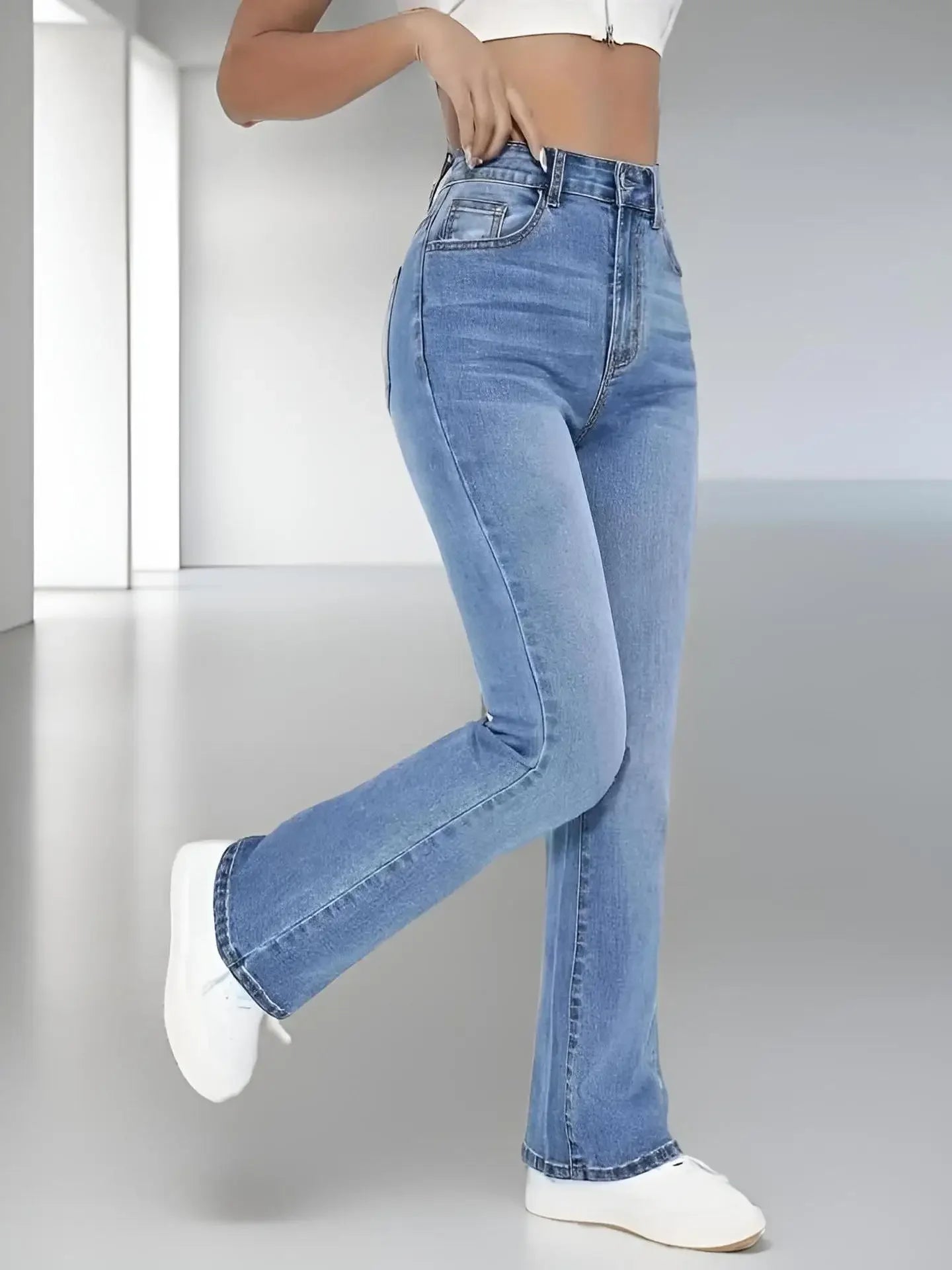 Damen Schlankheits-Jeans mit hoher Taille – Freizeithosen aus Denim im europäischen und amerikanischen Stil