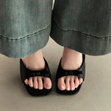 Designer Style Women’s Slippers – Fashion Butterfly-knot Open Toe Slides, Ladies High Heel