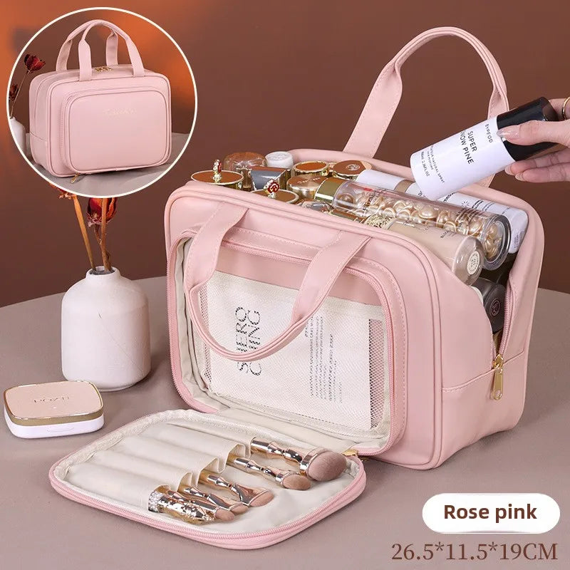 Große Kosmetiktasche aus PU-Leder für Damen