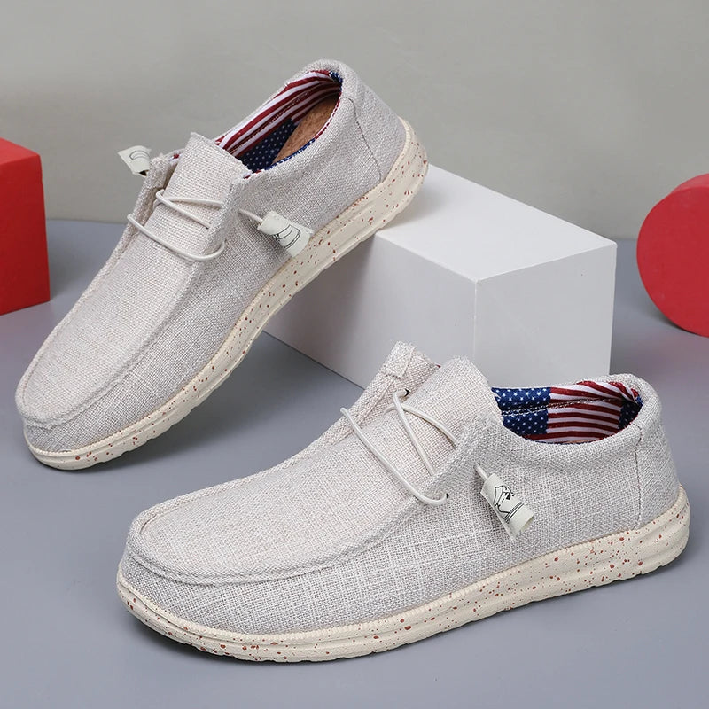 Men's Canvas Casual Shoes – Breathable Slip-On Loafers for Men