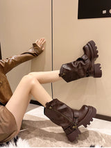 Designer Vintage Women’s Ankle Boots – Fashion Slip-On Knight Booties