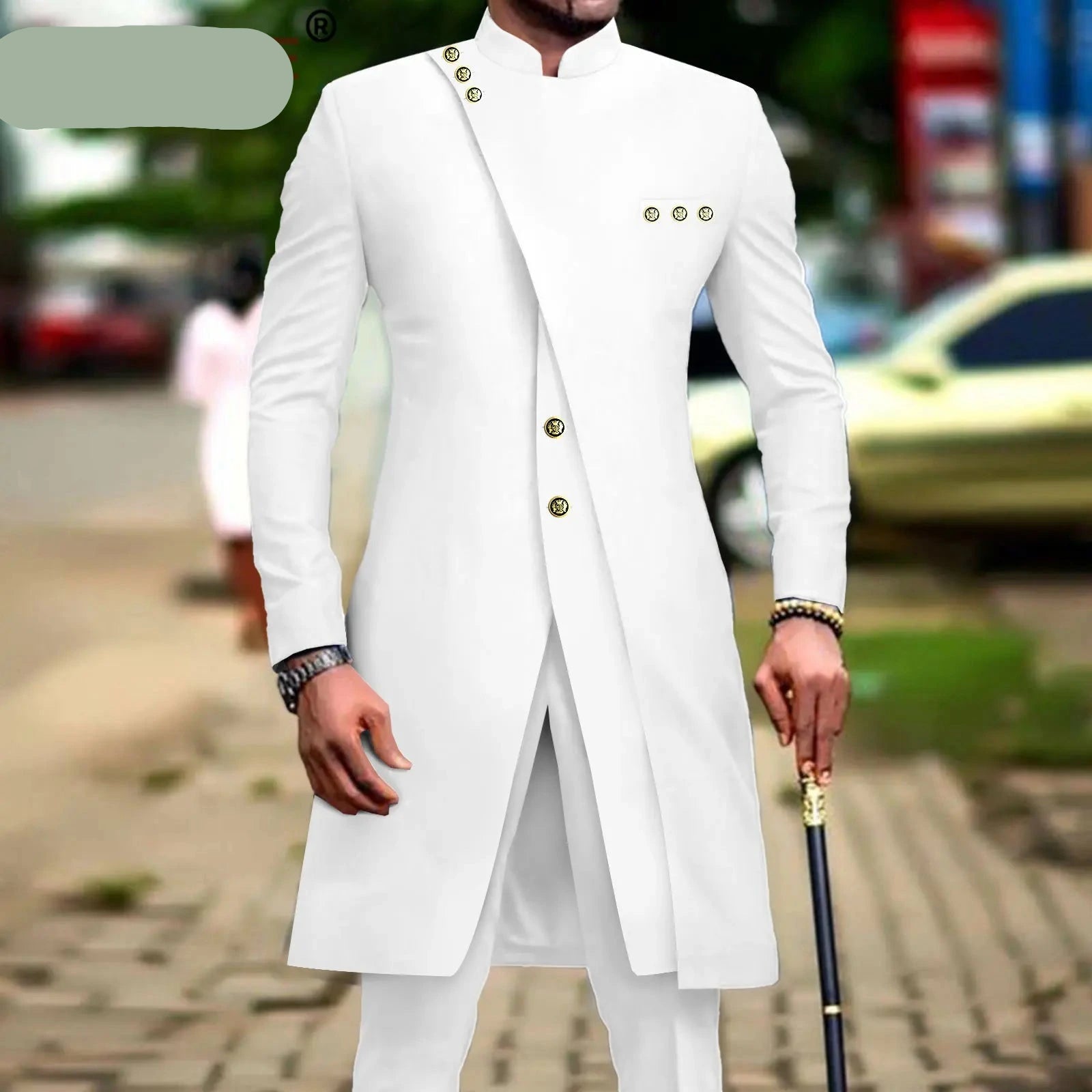 African Style Men's 2-Piece Slim Fit Suit | Single Breasted Blazer and Pants Set