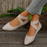 Women's Ballet Flats with Elastic Ankle Strap – Elegant Ballerina Shoes for Ladies