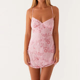 Women’s Sexy Sequin Beaded Cami Mini Dress