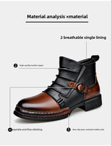 Men's Retro Ankle Boots – Fashion Casual Motorcycle Boots with Side Zipper