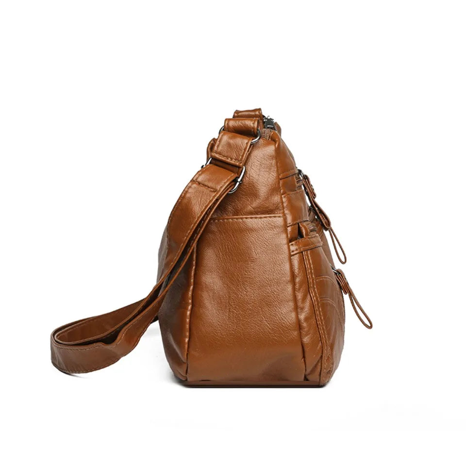 Matching-All Kunstleder-Messenger Bag | Premium PU-Umhängetasche für Damen