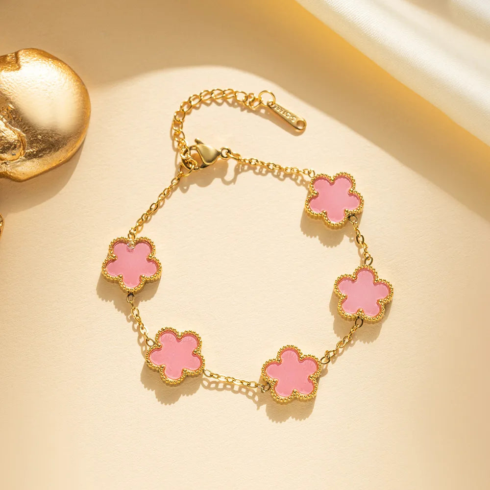 Glücks-Kleeblatt-Armband für Damen – Wasserdichte Edelstahlkette