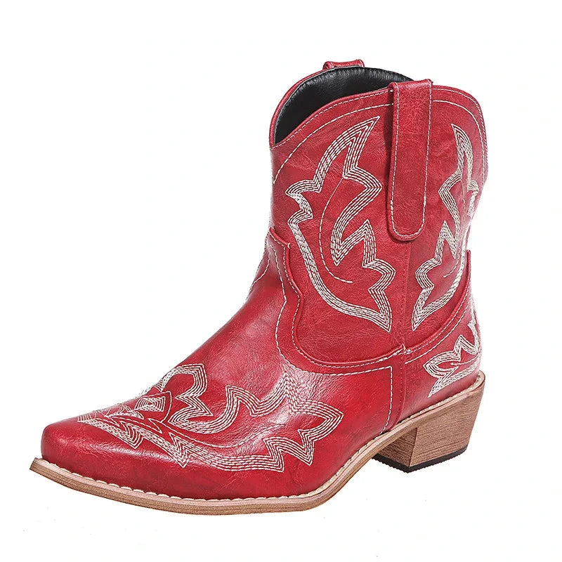 The Viper Nomad: Snake-Embossed Western Ankle Boot – Luxury Exotic Cowgirl Bootie