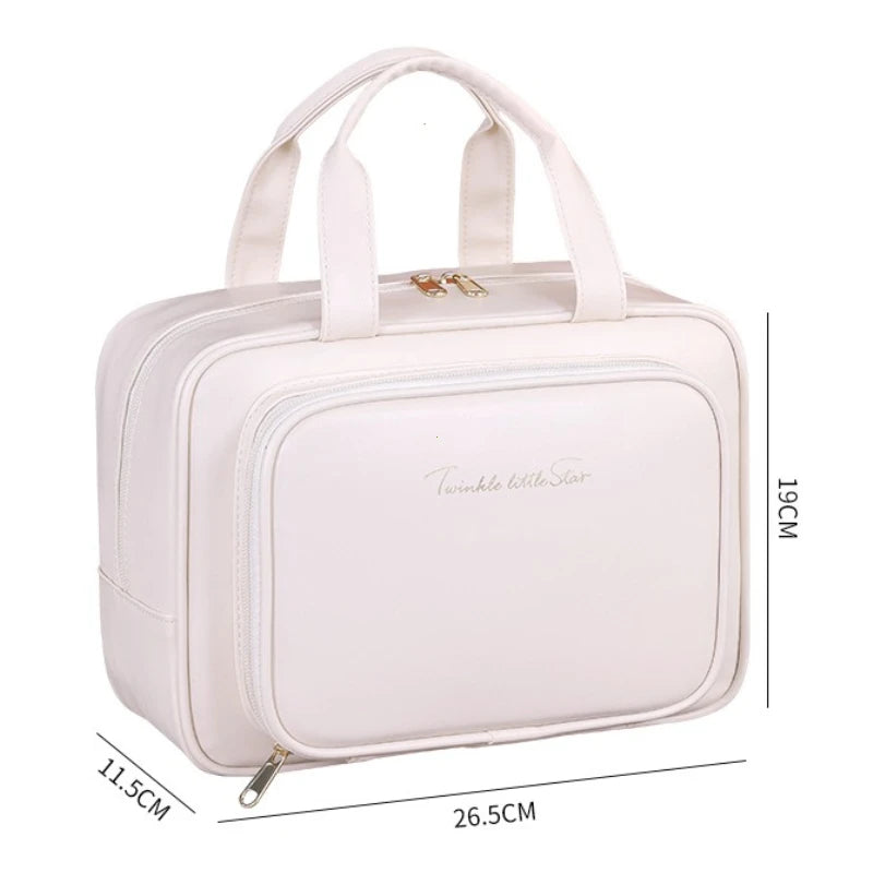 Große Kosmetiktasche aus PU-Leder für Damen