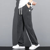Men’s Thin Soft Lyocell Wide Leg Pants – Loose Straight Casual Trousers
