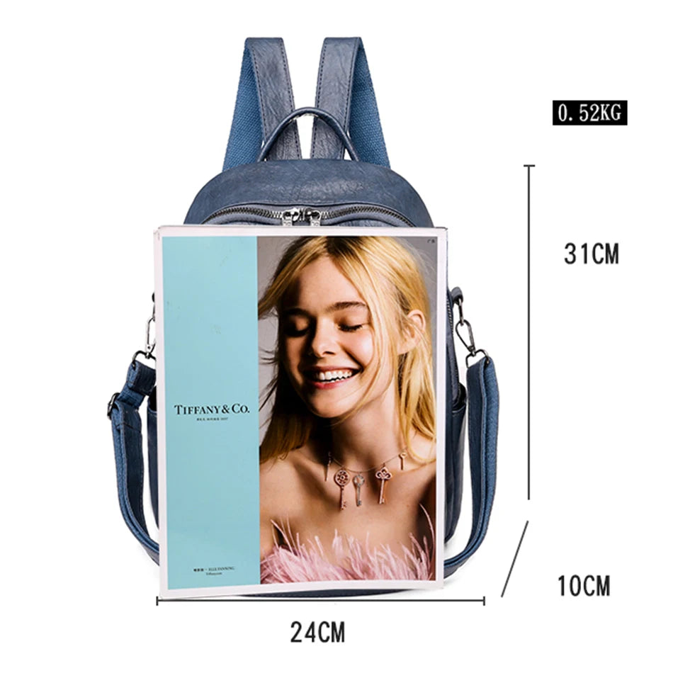 Weiche Damen-Schultertasche aus PU-Leder | Multifunktionaler Reise-Rucksack