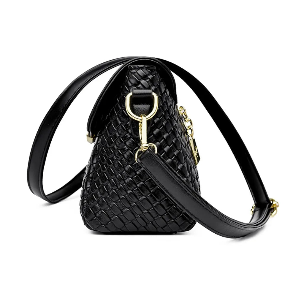 Die gewebte Wölbung Silhouette Luxus-Stricklederhandtasche