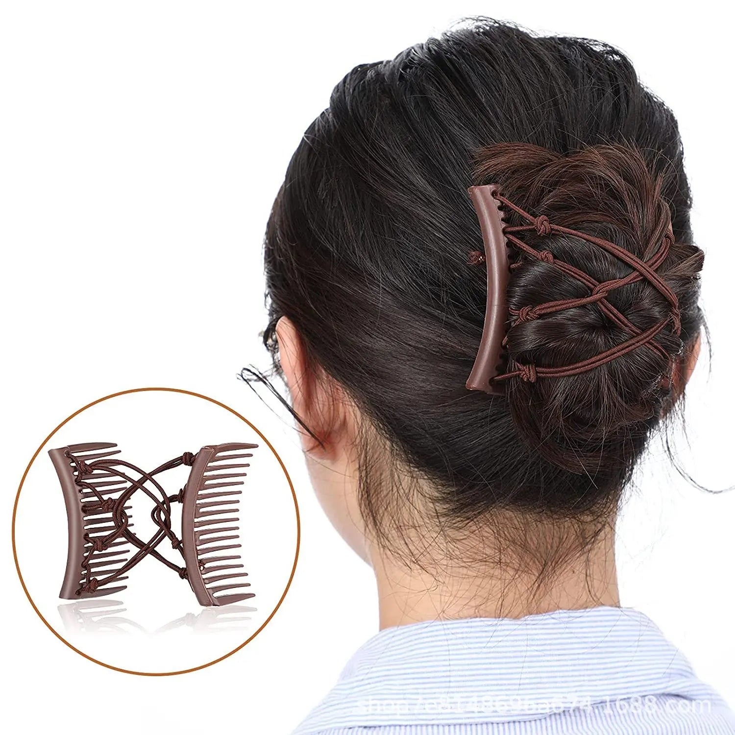 Der Instant-Bun Magic Comb Elastikseil Stretch Clip