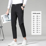 Men’s High-Quality Plaid & Stripe Trousers – Business Formal Suit Pants, Ankle & Full Length Straight Slacks