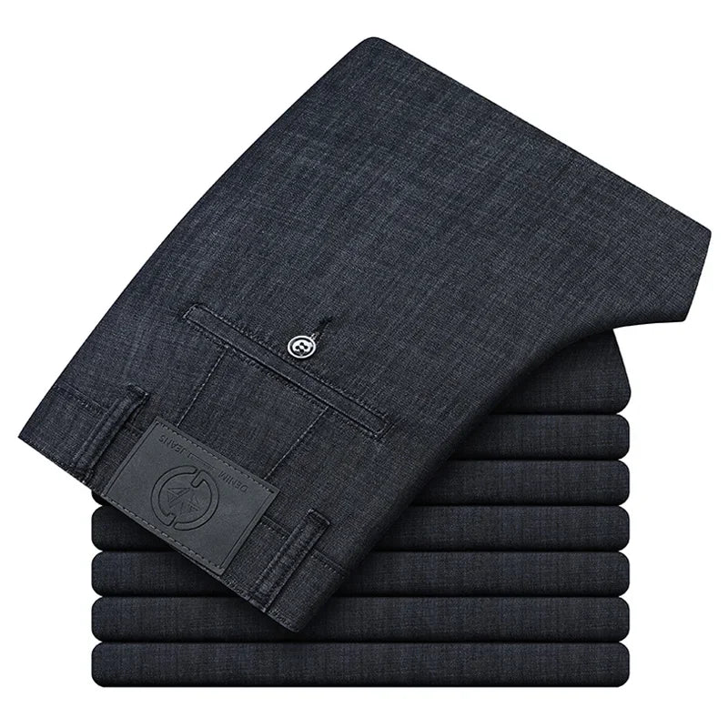 Herren Modal-Gewebe Schmale Straight Jeans | Frühling & Sommer Klassische Business Jeans