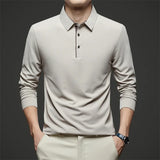 Herren Langarm-Poloshirt – Business Casual Uni-Oberteil