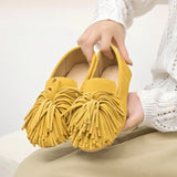 Women’s Genuine Leather Tassel Loafers – Retro Mary Jane Ballet Flats