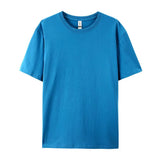 Damen Essential Solid T-Shirt: Relaxed Fit Premium-Baumwoll-Kurzarm-Oberteil