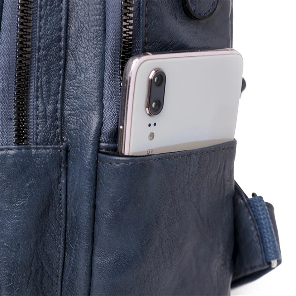 Weiche Damen-Schultertasche aus PU-Leder | Multifunktionaler Reise-Rucksack