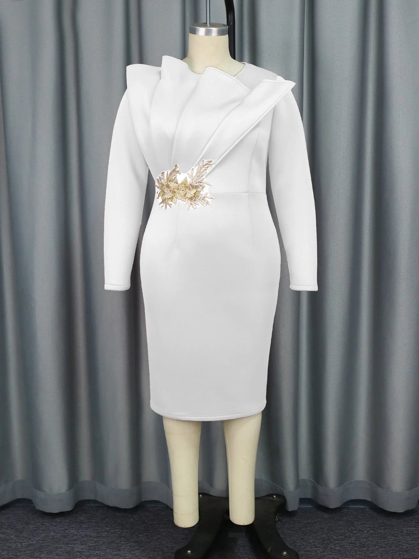 The "Grace Lace" Gown – Elegant African Sheath Dress – Signature Lace Applique Bodycon