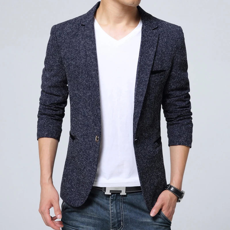 Men's Slim Fit Blazer Jacket – Smart Casual Business Suit Jacket