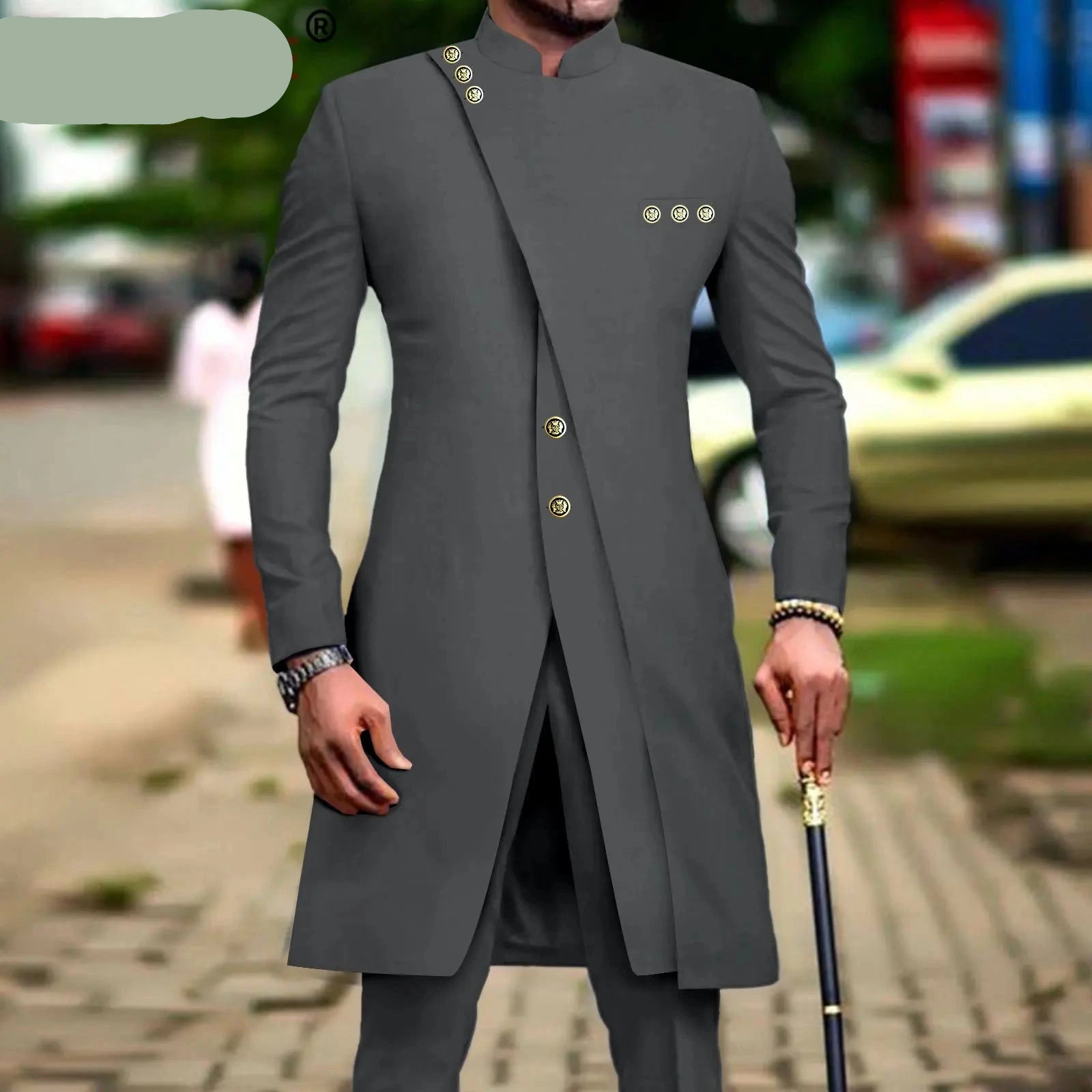 African Style Men's 2-Piece Slim Fit Suit | Single Breasted Blazer and Pants Set