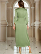 The "Emerald Lace" Gown – Signature Diamond & Beading Long Robe – Luxury Morocco Party Kaftan