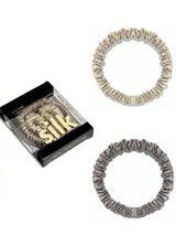 Das „Seidenfaden“-Slim-Set: Premium Skinny Scrunchies aus 100 % Maulbeerseide