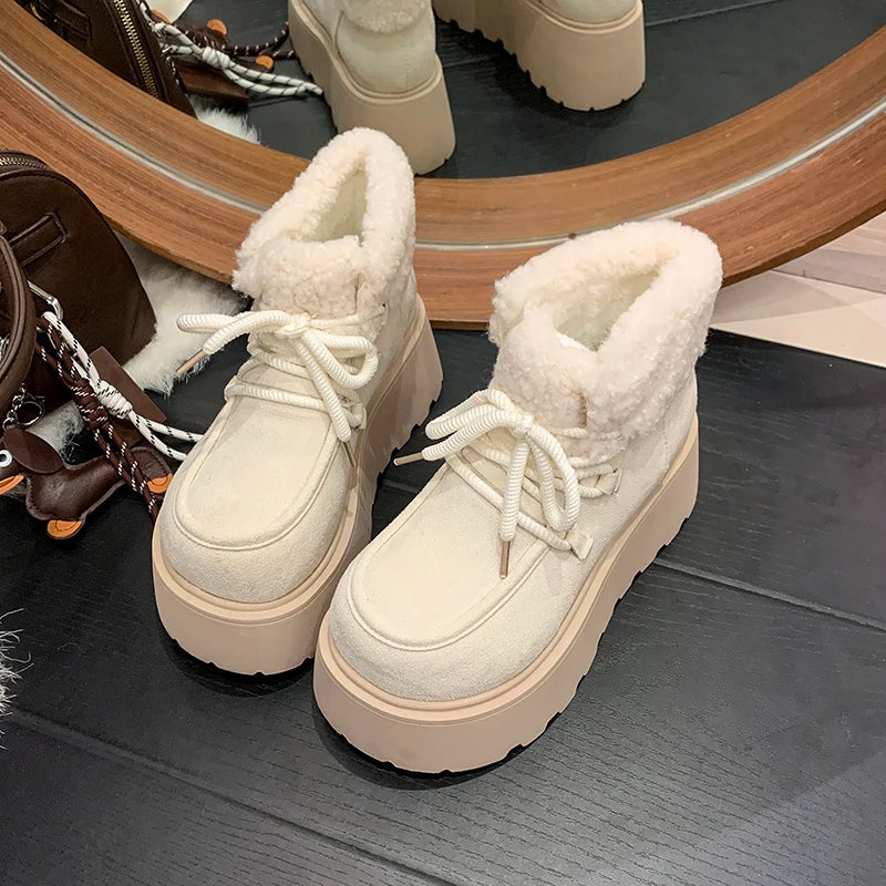 Women’s Chunky Platform Snow Boots – Ultra-Warm Fur-Lined Winter Booties