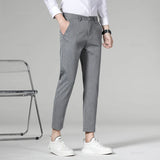 Men’s High-Quality Plaid & Stripe Trousers – Business Formal Suit Pants, Ankle & Full Length Straight Slacks