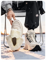 Herren Winterstiefel - Wasserdichte Schneestiefel für Herren - Rutschfeste Outdoor-Wanderschuhe