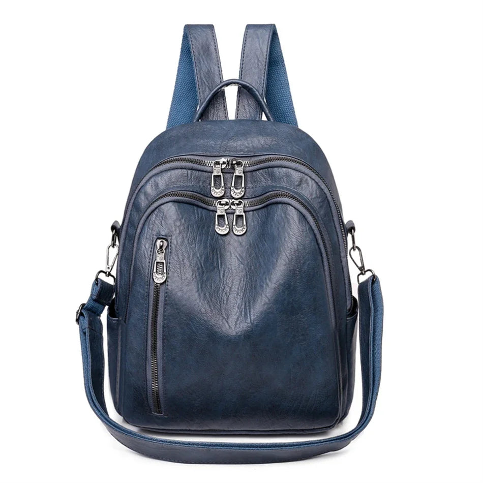 Weiche Damen-Schultertasche aus PU-Leder | Multifunktionaler Reise-Rucksack