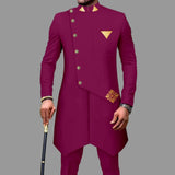 Herren einreihiger Blazer und Hosen Set, traditionelles Dashiki Hochzeitsoutfit